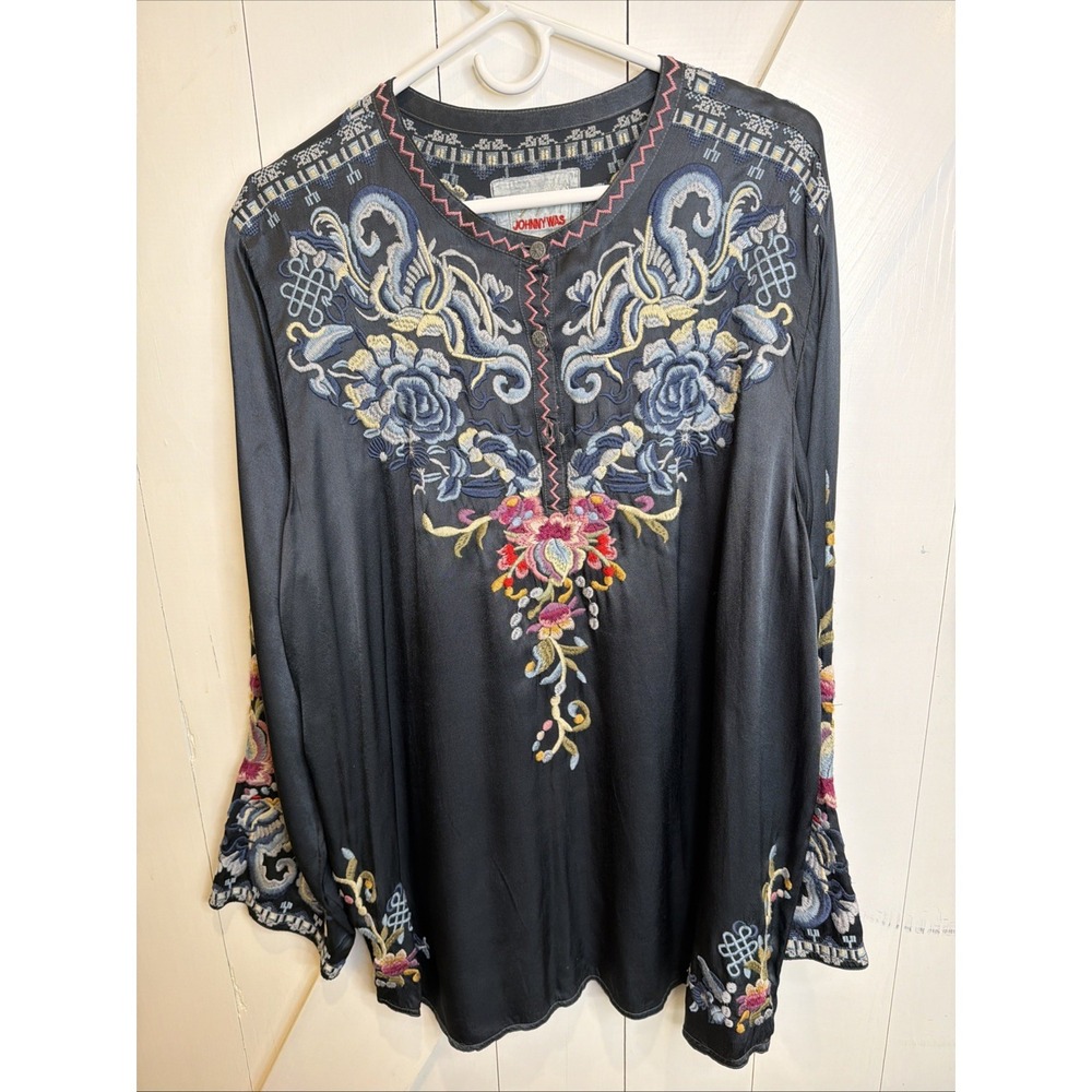 Johnny Was Esta Satin Blouse